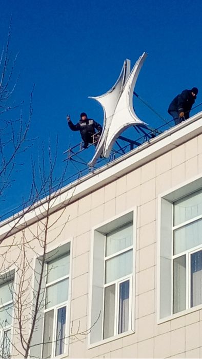 Услуги мастера с лестницей.рекламные конструкции,баннеры