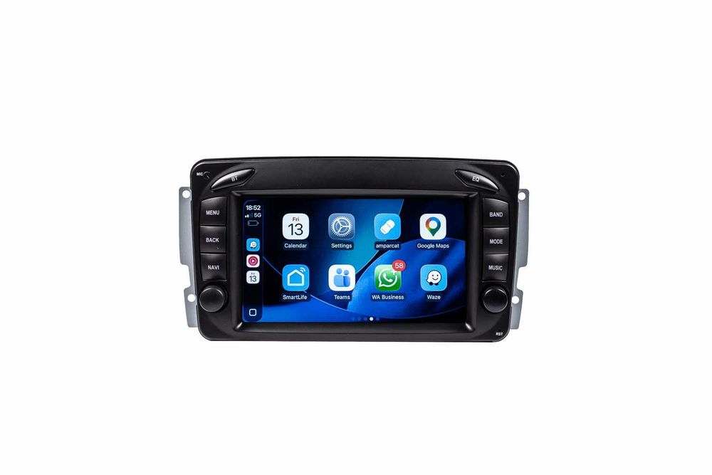 Navigatie Mercedes CLK W209 , C Class W203 , Viano , Vito Android 14 , Apple Carplay Android Auto + Camera Marsarier