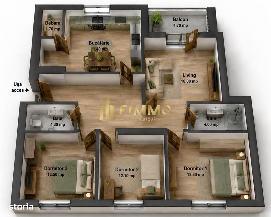 Apartament 4 camere | George Enescu | Et 2 | ID:1878