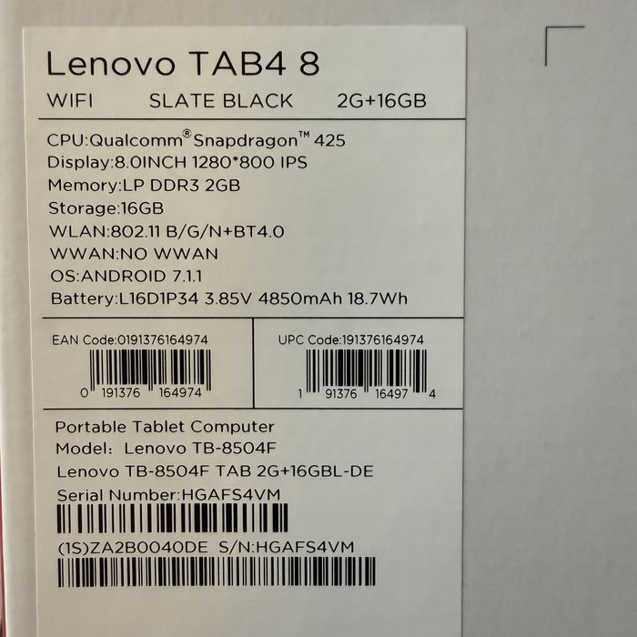 Таблет Lenovo tab 4 8”