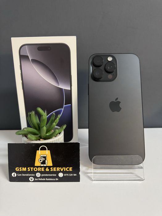Iphone 16 Pro Max 256Gb Black Titanium 100%Bat 2 Ani Garantie Gsm Store&Service