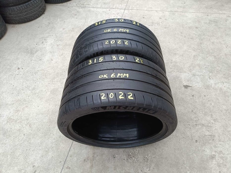 Doua anvelopa de vara 315 30 21 michelin pilot sport 4S profil 6 mm dot 2022