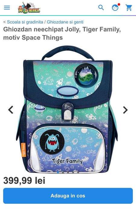 Ghiozdan Jolly, Tiger Family, motiv Space Things