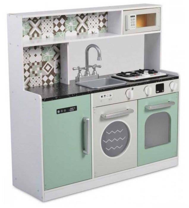 Дървена детска кухня Moni Toys - Със светещи котлони