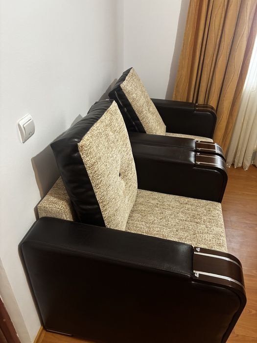 Fotolii din lemn si piele