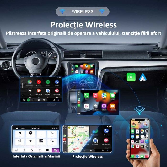 Adaptor Wireless Android Auto/Apple Carplay ZYTEQ® H2N1 Universal, Nou