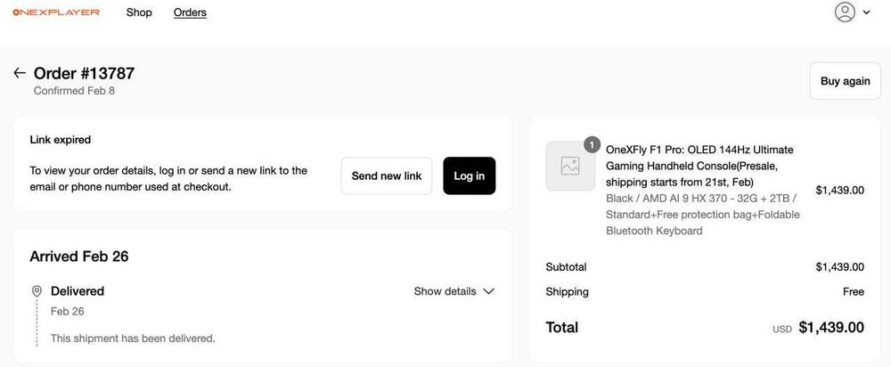 OneXPlayer OneXFly F1 Pro OLED 144Hz Ultimate 2 TB / 32 GB
