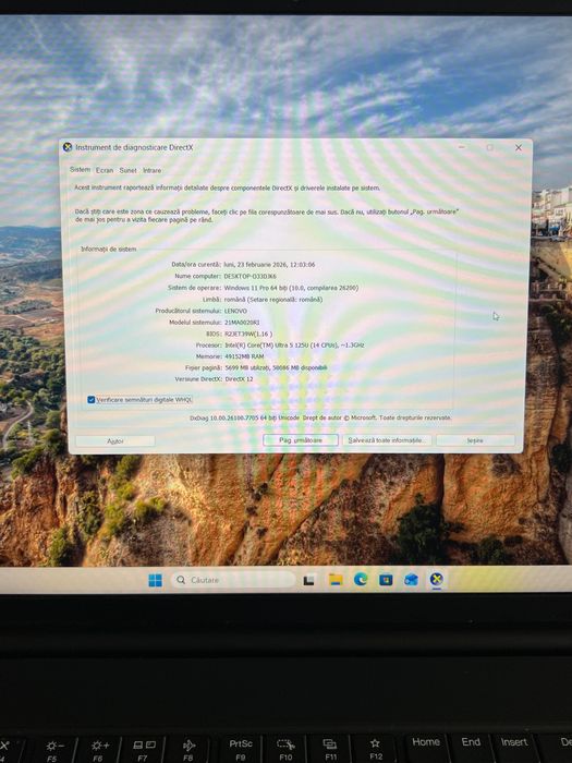 Schimb laptop Lenovo E16 Intel Ultra 5/ 48gb ram/ 1 tb