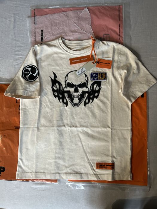 Heron Preston Flaming Skull T-shirt