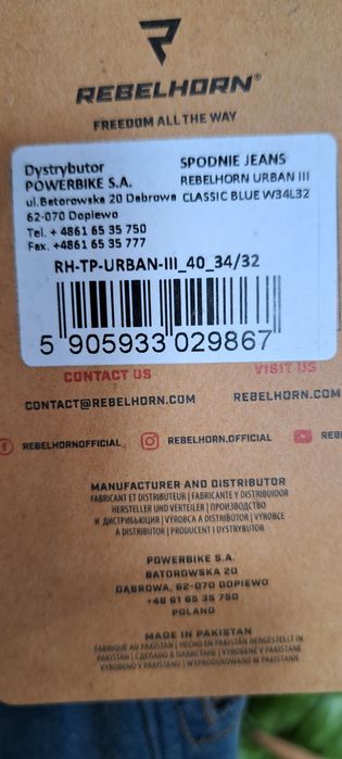 Blugi moto Rebelhorn urban iii, w34/l32