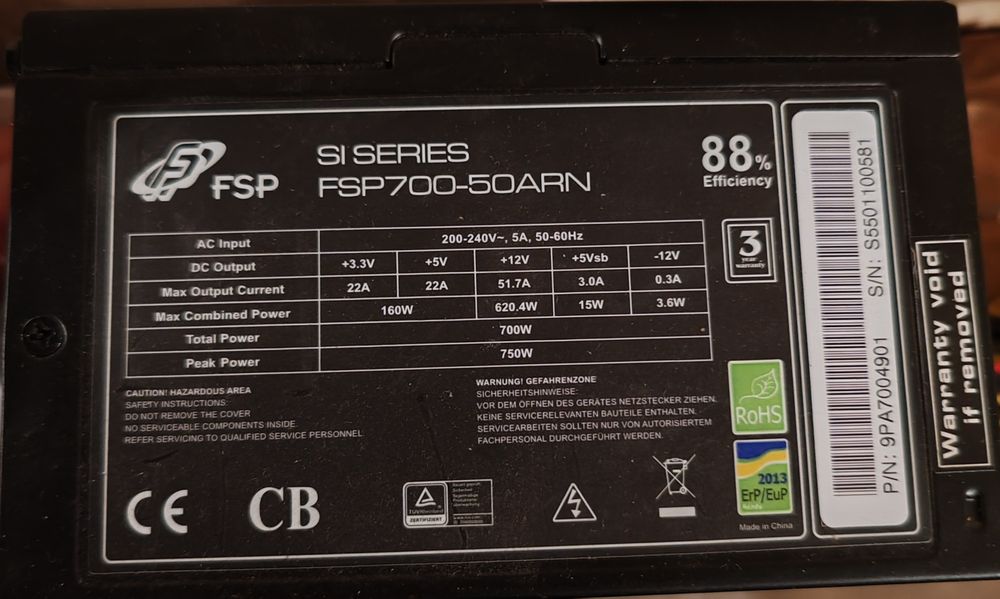 Захранване PC / стационарен компютър 700W Fortron FSP700-50ARN