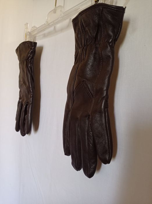 Manusi piele naturala maro S styled in Italy