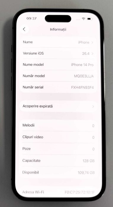 Telefon iPhone 14Pro 128gb/6gb (AG35 B 35183) Garantie 2ani!