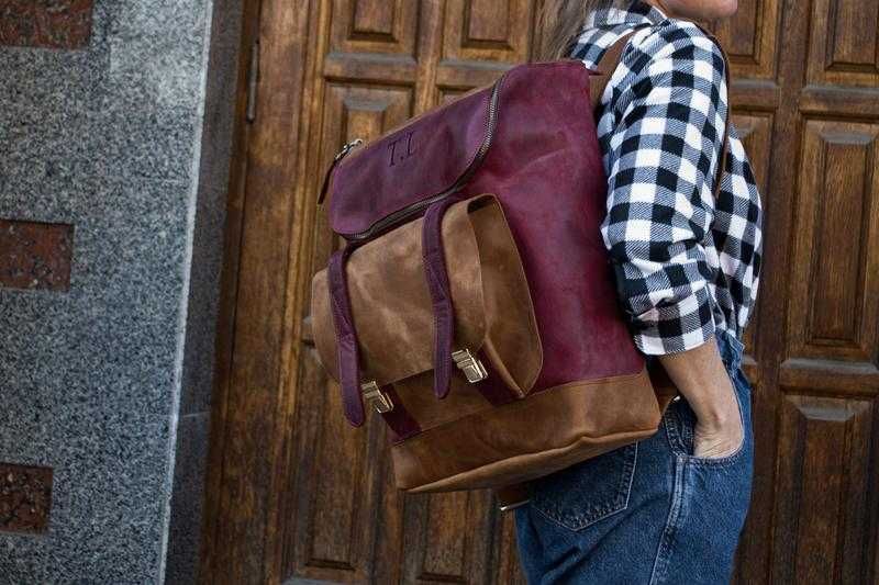 Rucsac din piele naturală. Rucsac pentru laptop. Leather Laptop backpack