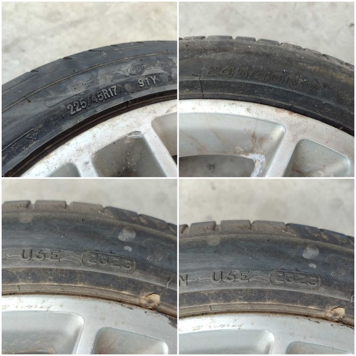 Set 3 Jante aliaj R17 225/45R17 / 245/40R17 5x112 Mercedes-Benz C W204 7.5JX17H2 / 8.5JX17H2 2011 / [2007-2014] / (12D)