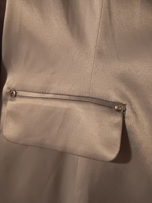 Сребрист дамски костюм, рокля и сако, Etere, с етикет