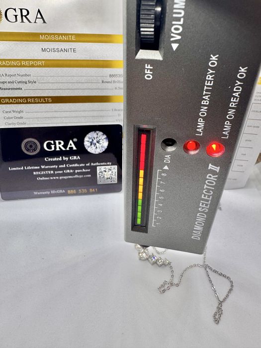 Сребърно колие с мойсанит (Диамант) 2.8 карата