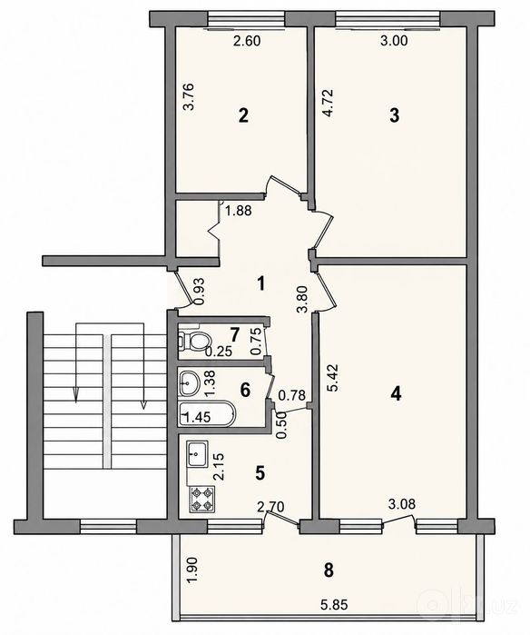 Срочно продается 3 комн квартира, кирпич, 2 этаж, Ц 5, Минор, Осиё