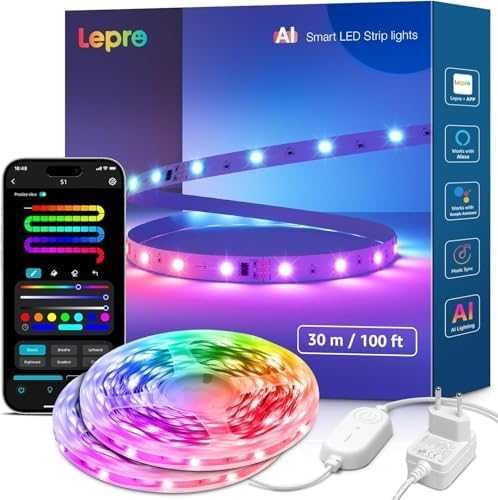 Lepro S1 AI LED лента 30м WiFi Alexa RGB