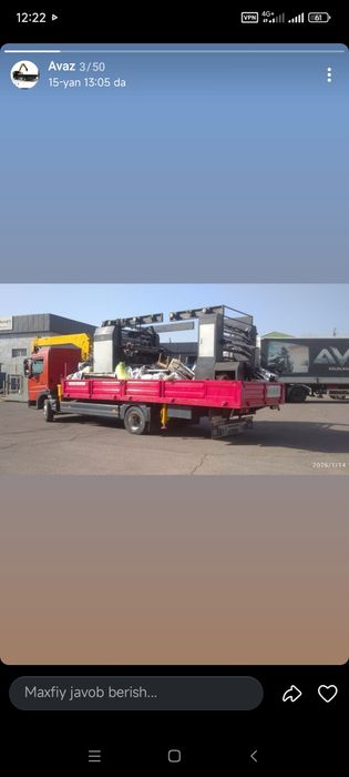 Manipulyatr  xizmati toshkent boylab