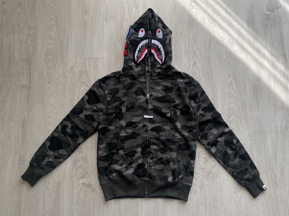 Hanorac Bape Shark M Camo Negru