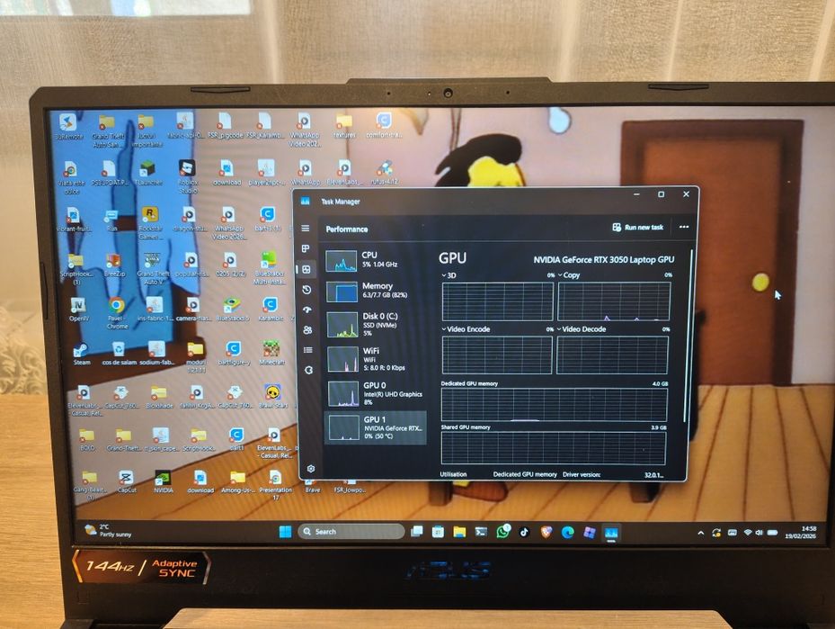 Asus TUF Gaming F15 | i5-11400H | RTX 3050 | 144Hz | stare buna