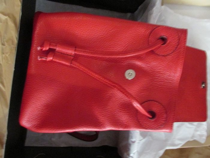 Rucsac "IUTTA " din piele naturala (ROȘIE) - HAWK NOU