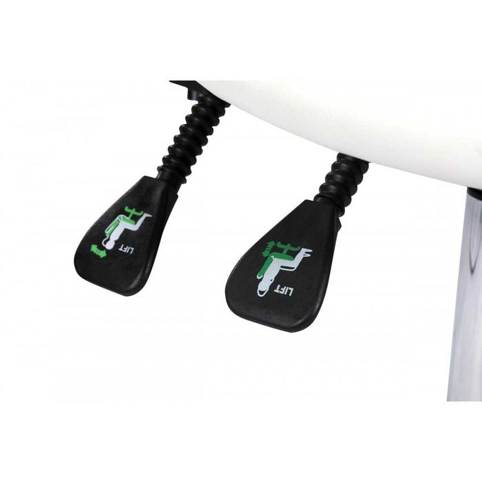 Козметичен стол -табуретка с облегалка Eli 56/76 см -силиконови колела