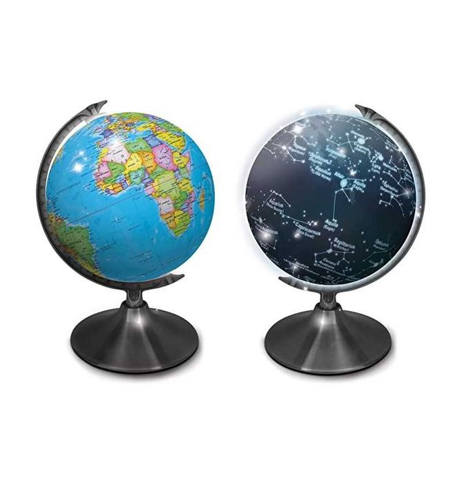 Голям Светещ глобус Нощ и ден планетариум с държави звездни съзвездия