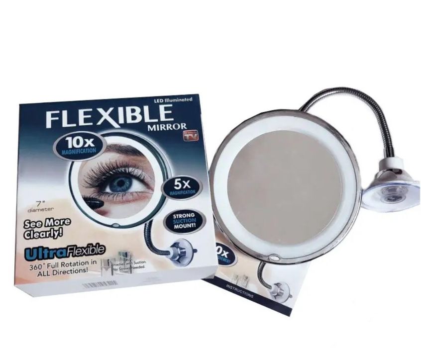Зеркало для макияжа с 10 кратным увеличением Ultra Flexible mirror