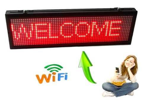 Светеща реклама, LED,, Връзка и програмиране през WIFI, Android / IOS приложение за телефон