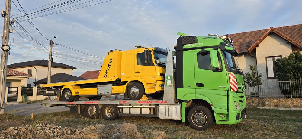Transport utilaje Timisoara,  Tractari auto Timișoara Autostrada A1, slep, platforma,