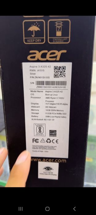 Acer aspire 3 512gb 16gb A325-42