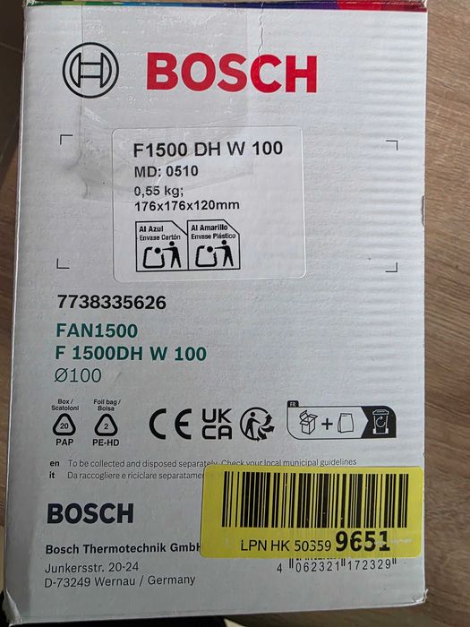 Ventilator de Baie Bosch Fan 1500 W100: Aer Proaspăt și Design Modern