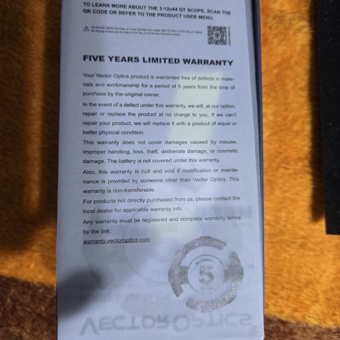 Оптика HUGO, Vector Optics 3-12×44