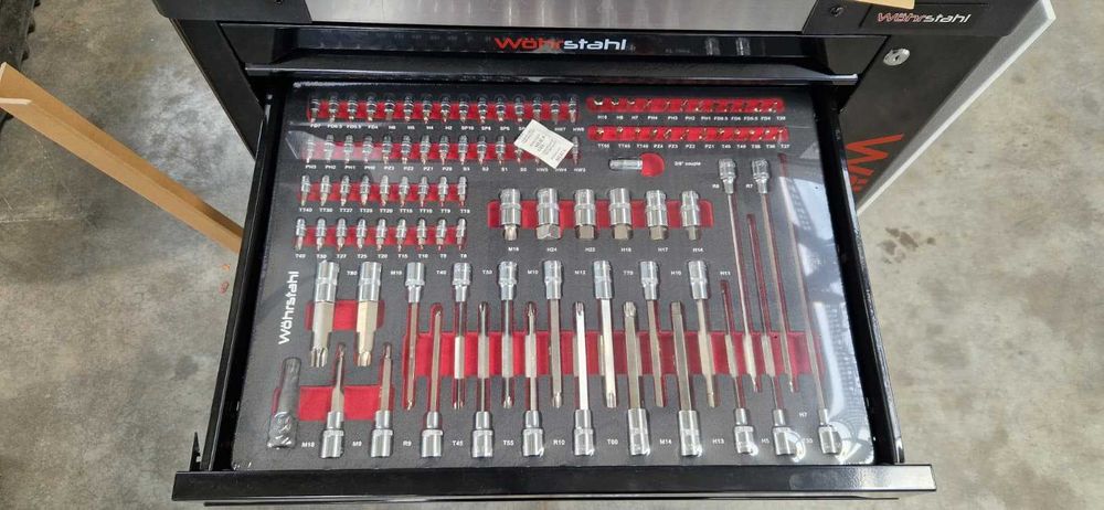 Dulap profesional de scule XXL WOHRSTAHL – complet echipat, 7 sertare, tavă EVA