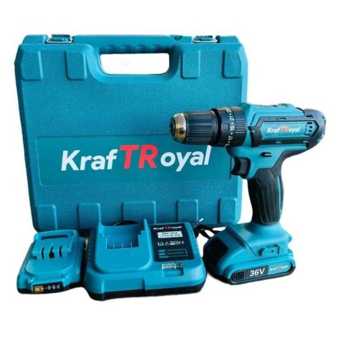 Акумулаторен винтоверт Kraft royal 36V с 2 батерии и куфар