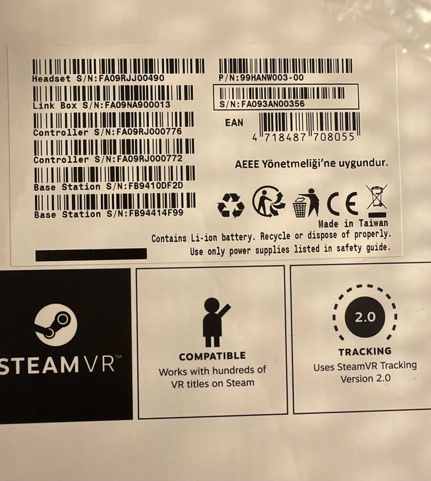 HTC Vive Pro Full Kit - casca VR, 2 base station 2.0, 2 controllere, cutie completa