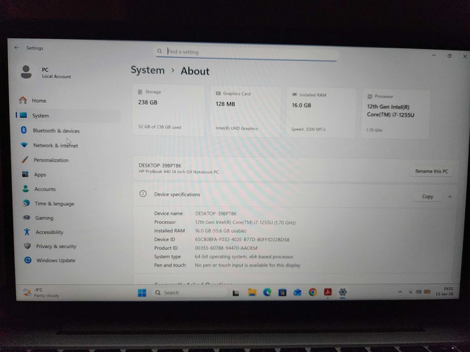 vand laptop hp probook i7 generatia 12