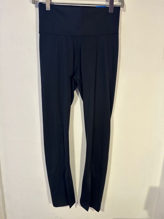 Colanți Adidas Fit High-Waist, cu talie înaltă, evazați cu despicătură, Negri, S