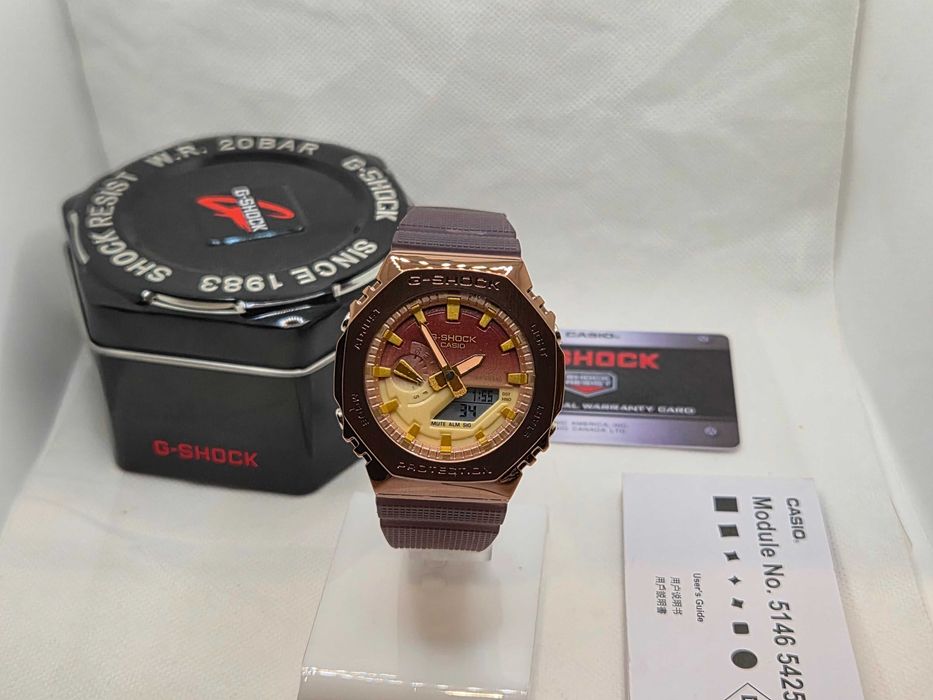 Ceas Sport Barbati Casio g shock GM 2100 Metal-Rubber, DIGI BRONZE Edition .Nou, Garantie 2 ani