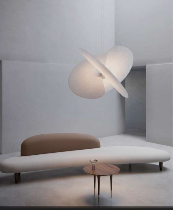 Lampă suspendată avangardistă Levante LED cu abajur alb, LUCEPLAN