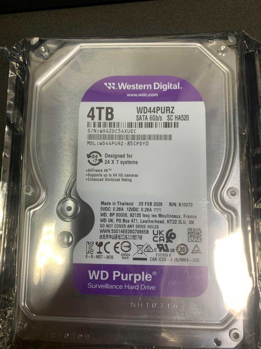 Жесткий диск для видеонаблюдения Western Digital (WD44PURZ), 4 ТБ