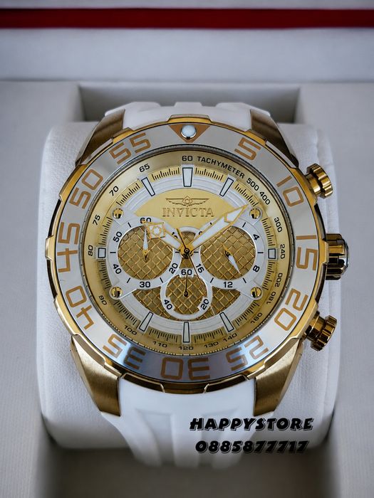 INVICTA Pogo White/Gold 50 mm, Инвикта нов мъжки часовник
