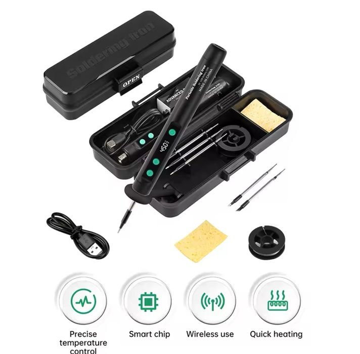 акумулаторен поялник с електронно регулиране на температурата до 450 г