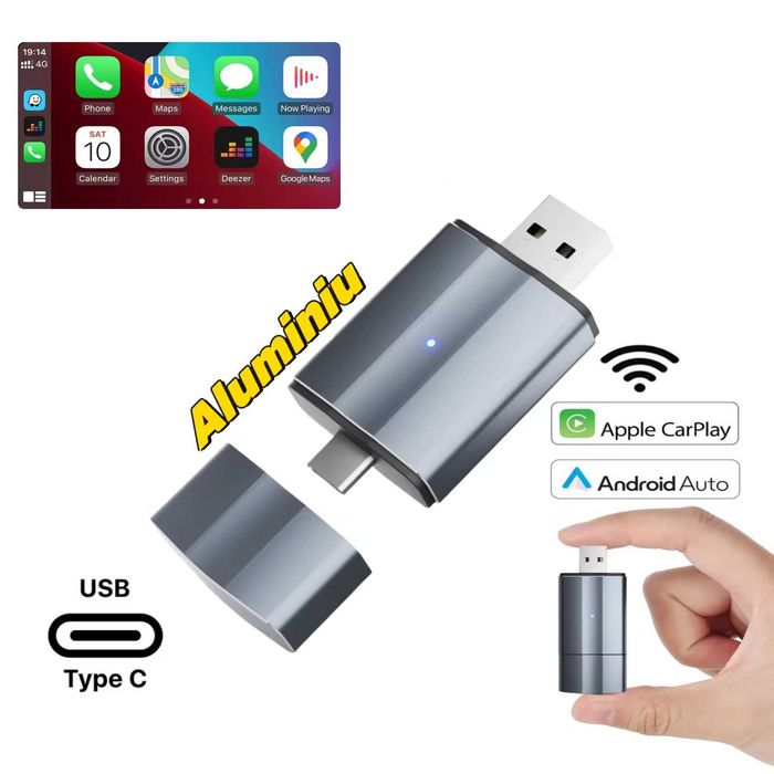 Adaptor Wireless Android Auto/Apple Carplay ZYTEQ® PL2 Universal, Nou