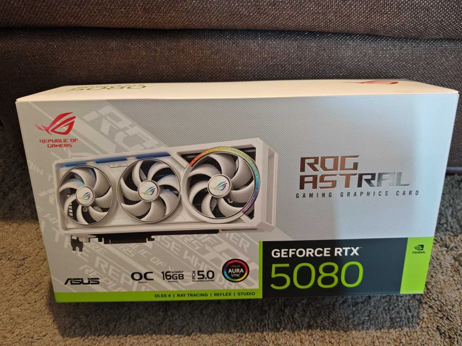 НОВА ! Видео Карта ASUS ROG Astral GeForce RTX™ 5080 OC WHITE, 16GB GDDR7