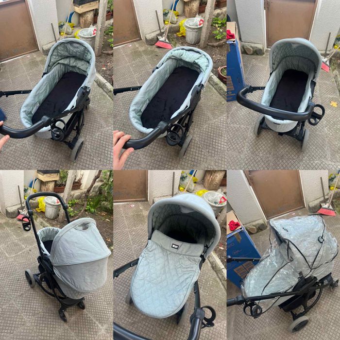 Комбинирана количка Kikaboo Madrid 3В1 MINT MELANGE