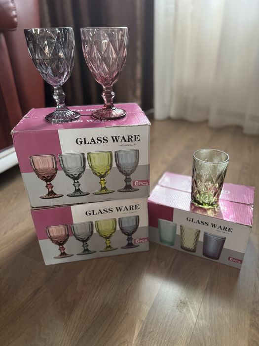 Фужеры бокалы цветные