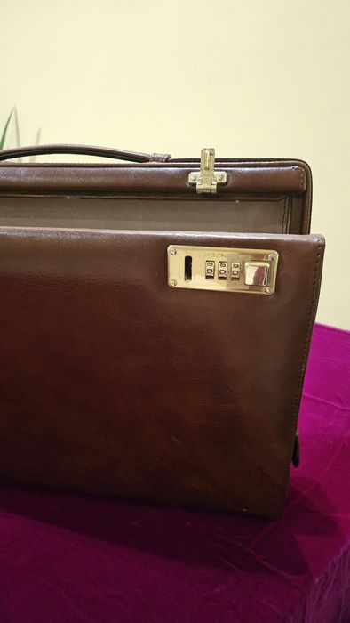 Servietă diplomat piele cu cifru business Franzen (W. Germany)